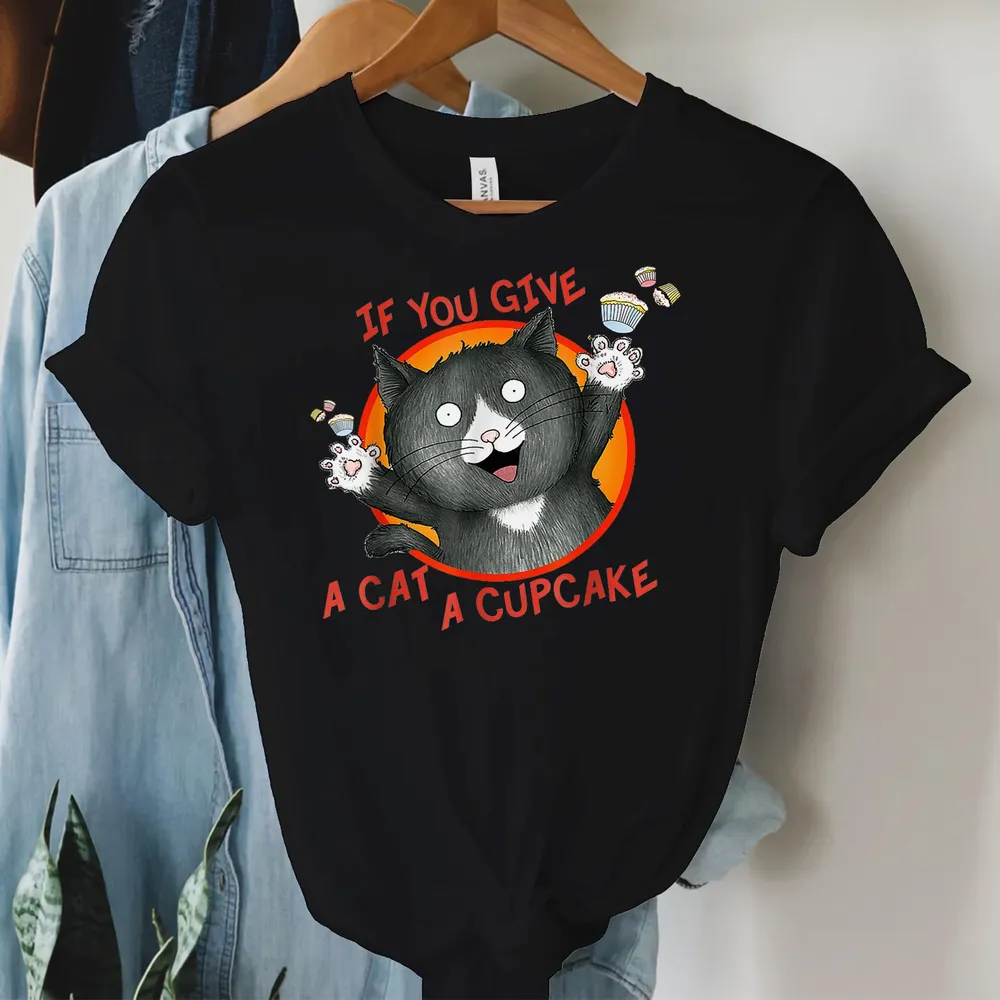If You Give A Cat A Cupcake Shirt Shirt Women's Standard T-Shirt black s