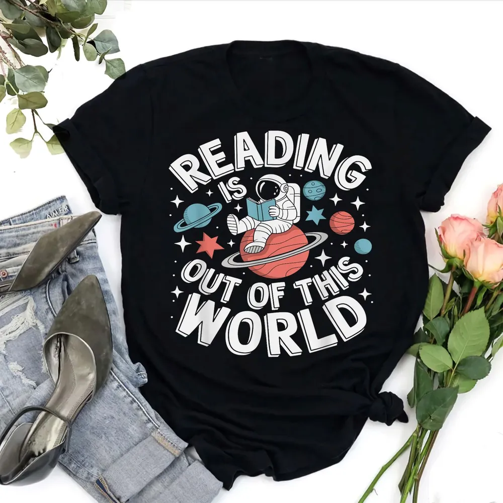 Reading Is Out Of This World Space Funny Books Lover T-Shirt Shirt Men's Tank Top black s
