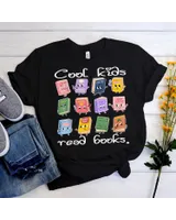 Cools Kids Read Book Librarian Across America Boys Girls T-Shirt Shirt Women's Soft Style Fitted T-Shirt black s