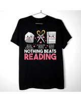 Nothing Beats Reading Rock Paper Scissors for Book Lovers T-Shirt Shirt Women's Soft Style Fitted T-Shirt black s