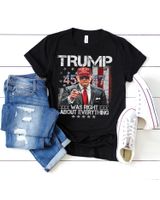 Cool Trump Was Right About Everything American Flag 45 47 T-Shirt Shirt Women's Premium Slim Fit Tee black s