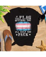 If This Flag Offends You Trans Rainbow Pride Transgender T-Shirt Shirt Unisex Standard T-Shirt black s