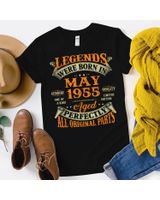 Legend Tee May Tee 1955 70th Birthday Gift 70 Years Old T-Shirt Shirt Women's Soft Style Fitted T-Shirt black s