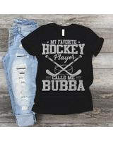 My Favorite Hockey Calls Me Bubba Vintage Family Matching T-Shirt Shirt Unisex Hoodie black s