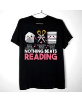 Nothing Beats Reading Rock Paper Scissors for Book Lovers T-Shirt Shirt Women's Standard T-Shirt black s